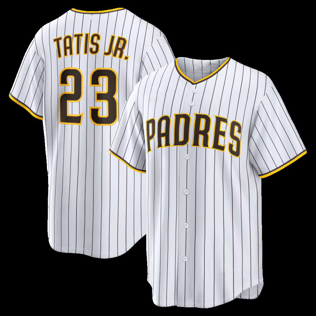 San Diego Padres #23 Fernando Tatis Jr. White FEDASGOGE Home Replica Player Jersey