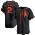 San Francisco Giants #2 Willy Adames Black FEDASGOGE 2024 Black Alternate Limited Stitched Jersey