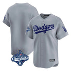 Los Angeles Dodgers Blank Player Gray FEDASGOGE Limited Home World Series Meet Stitched Jerseys