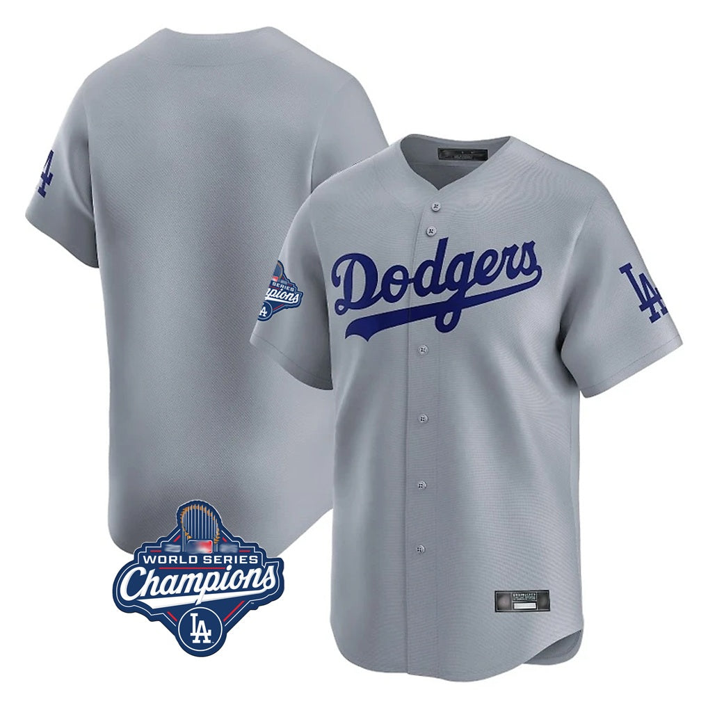 Los Angeles Dodgers Blank Player Gray FEDASGOGE Limited Home World Series Meet Stitched Jerseys