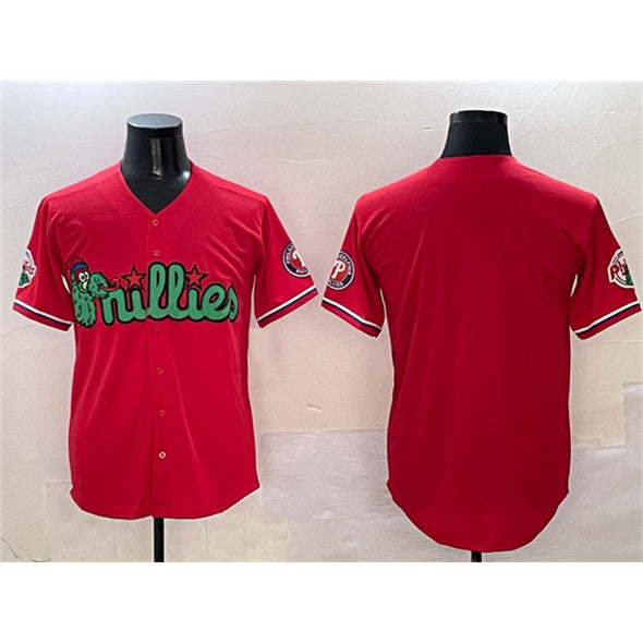 Philadelphia Phillies Blank Red FEDASGOGE Phanatic Limited Stitched Jersey