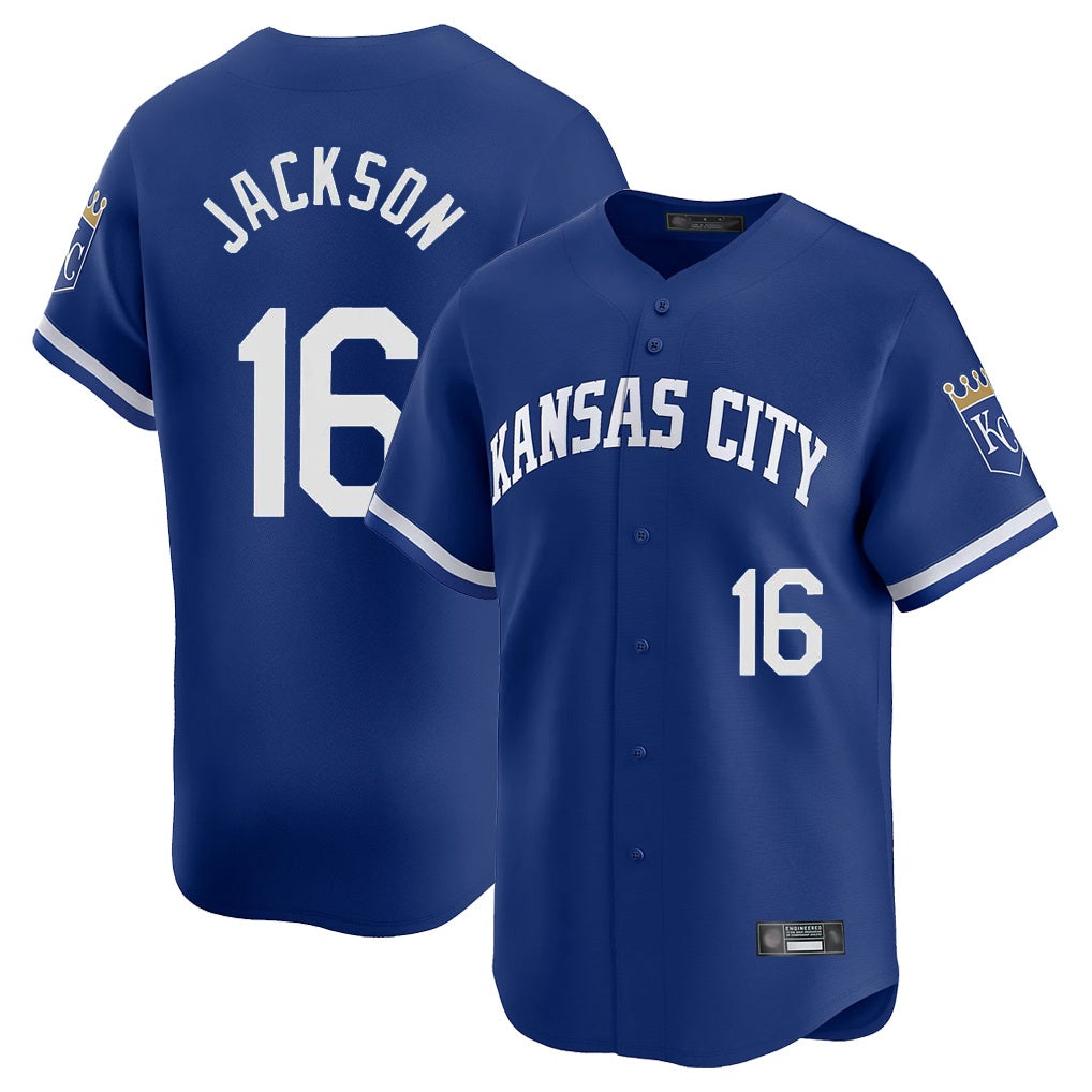 Kansas City Royals #16 Bo Jackson Player Royal FEDASGOGE Limited Home Stitched Jerseys