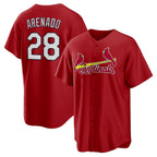 St. Louis Cardinals #28 Nolan Arenado Red FEDASGOGE Alternate Official Replica Player Jersey