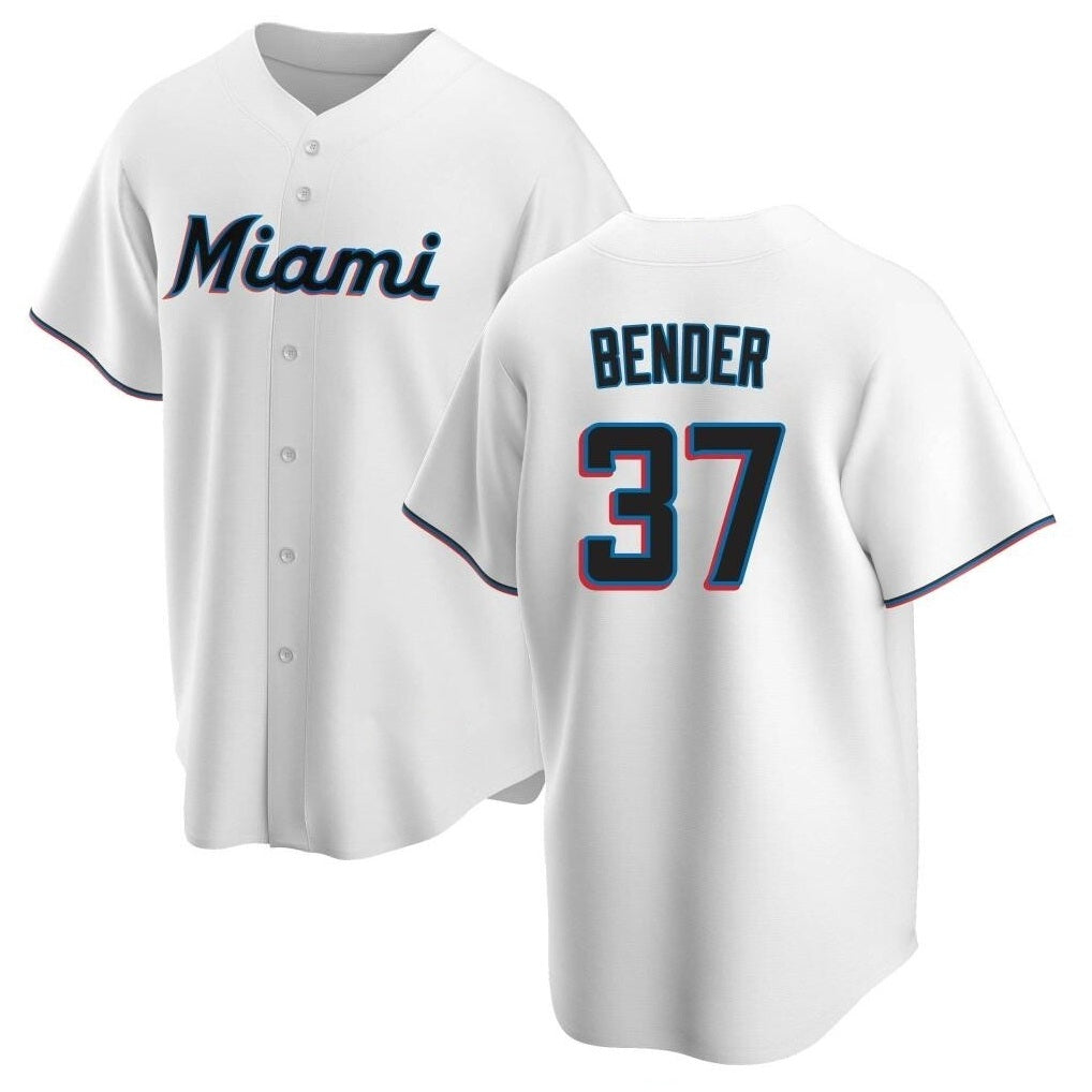 Miami Marlins #37 Anthony Bender Player White FEDASGOGE Home Game Stitched Jerseys