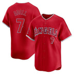 Los Angeles Angels #7 Jo Adell Player Red FEDASGOGE Home Limited Stitched Jerseys