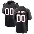 Custom A.Falcons Black FEDASGOGE Throwback Game Jersey