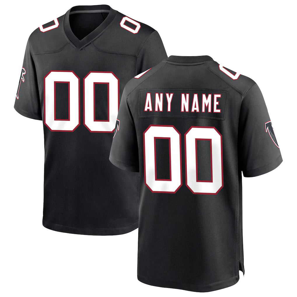 Custom A.Falcons Black FEDASGOGE Throwback Game Jersey