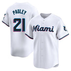 Miami Marlins #21 Graham Pauley Player White FEDASGOGE Home Limited Stitched Jerseys