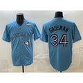 Toronto Blue Jays #34 Kevin Gausman Blue FEDASGOGE 2025 World Series Cool Base Stitched Jersey