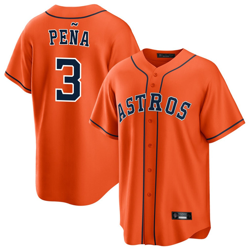 Houston Astros #3 Jeremy Pena Player Orange FEDASGOGE Home Game Stitched Jerseys