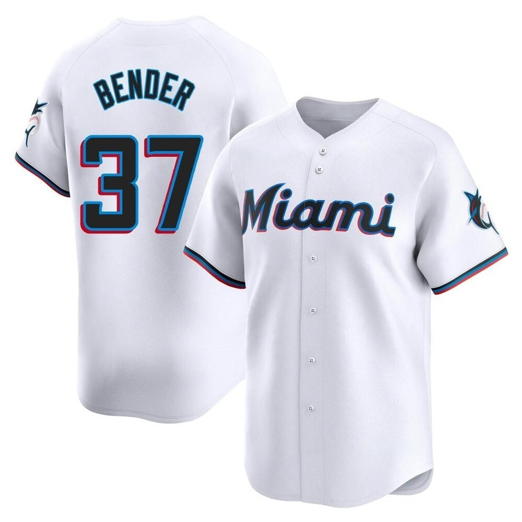 Miami Marlins #37 Anthony Bender Player White FEDASGOGE Home Limited Stitched Jerseys