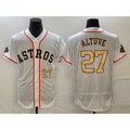 Houston Astros #27 Jose Altuve Number 2023 White FEDASGOGE Gold World Serise Champions Patch Flex Base Stitched Jersey 3