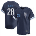 Kansas City Royals #28 Kyle Isbel Player Navy FEDASGOGE City Connect Limited Home Stitched Jerseys