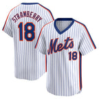 New York Mets #18 Darryl Strawberry Navy FEDASGOGE Throwback Cooperstown Limited Jersey