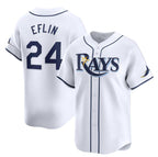 Tampa Bay Rays #24 Zach Eflin White FEDASGOGE Home Limited Stitched Jersey