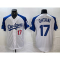 Los Angeles Dodgers #17 Shohei Ohtani Number White Blue FEDASGOGE Fashion Stitched Cool Base Limited Jerseys