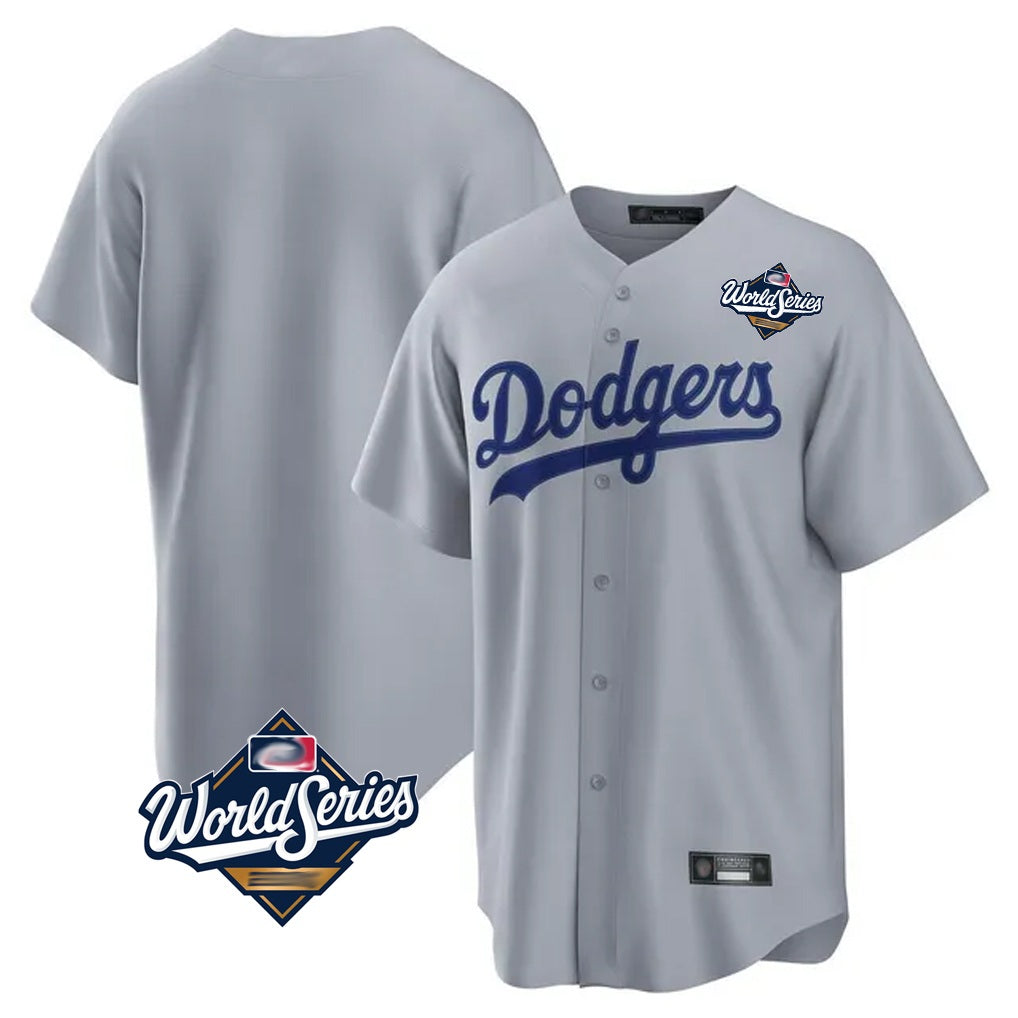 Los Angeles Dodgers Blank Player Gray FEDASGOGE Game Home World Series Stitched Jerseys