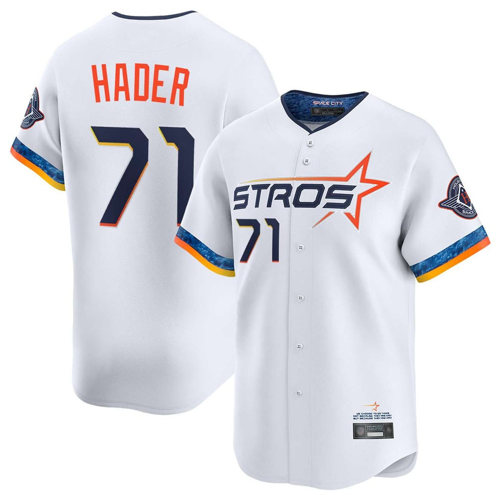 Houston Astros #71 Josh Hader Player White FEDASGOGE City Connect Limited Home Stitched Jerseys