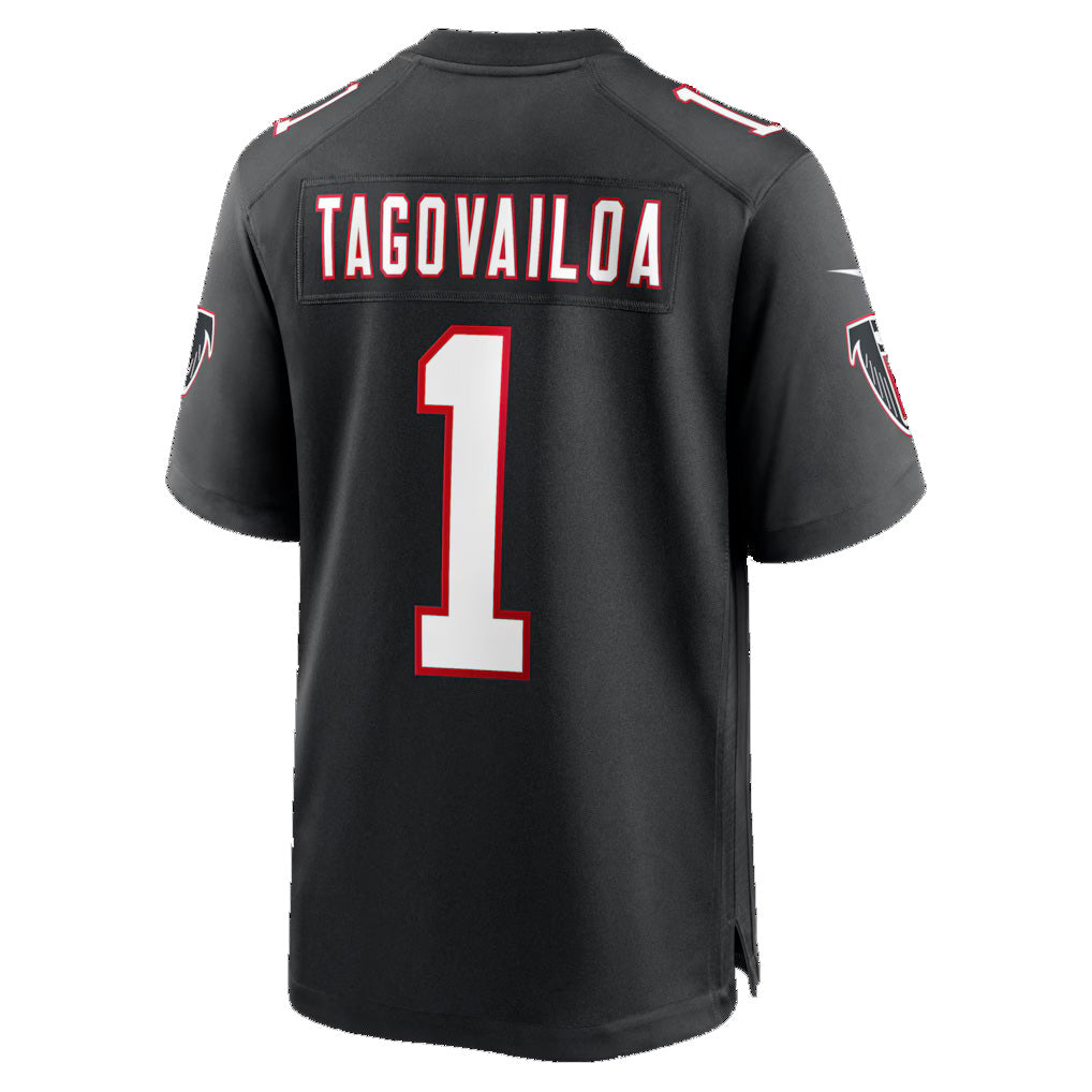 A.Falcons #1 Tua Tagovailoa Black FEDASGOGE Alternate Game Jersey