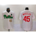 Philadelphia Phillies #45 Zack Wheeler White Green FEDASGOGE Cool Base Stitched Jerseys