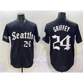 Seattle Mariners #24 Ken Griffey Jr. Black FEDASGOGE 'Deep Sea Gothic Edition' Vapor Premier Limited Stitched Jersey