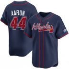 Atlanta Braves #44 Hank Aaron Navy FEDASGOGE 2025 Speedway Classic Alternate Limited Stitched Jersey