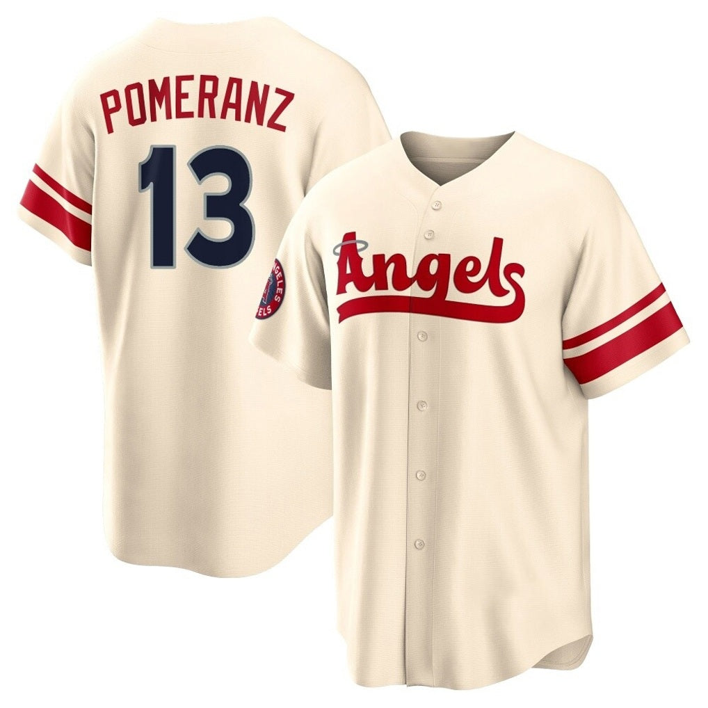 Los Angeles Angels #13 Drew Pomeranz Player Cream FEDASGOGE City Connect Home Stitched Jerseys