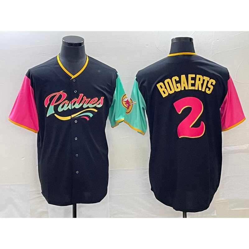 San Diego Padres #2 Xander Bogaerts 2022 Black FEDASGOGE City Connect Cool Base Stitched Jersey