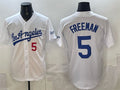 Los Angeles Dodgers #5 Freddie Freeman White FEDASGOGE Alternate Stadium Stitched Jersey