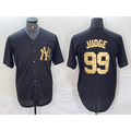 New York Yankees #99 Aaron Judge Black Gold FEDASGOGE Cool Base Stitched Jersey