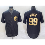 New York Yankees #99 Aaron Judge Black Gold FEDASGOGE Cool Base Stitched Jersey