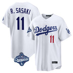 Los Angeles Dodgers #11 Roki Sasaki Player White FEDASGOGE World Series Meet Home Game Stitched Jerseys