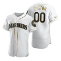 Custom Seattle Mariners White FEDASGOGE Stitched Flex Base Golden Edition Jersey