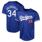 Los Angeles Dodgers #34 Fernando Valenzuela Player Royal FEDASGOGE Limited World Series Stitched Jerseys