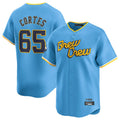 Milwaukee Brewers #65 Nestor Cortes Player Light Blue FEDASGOGE City Connect Home Limited Stitched Jerseys