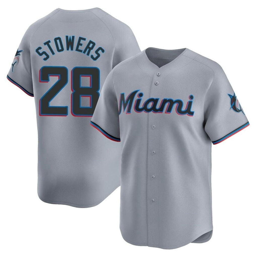 Miami Marlins #28 Kyle Stowers Player Gray FEDASGOGE Home Limited Stitched Jerseys