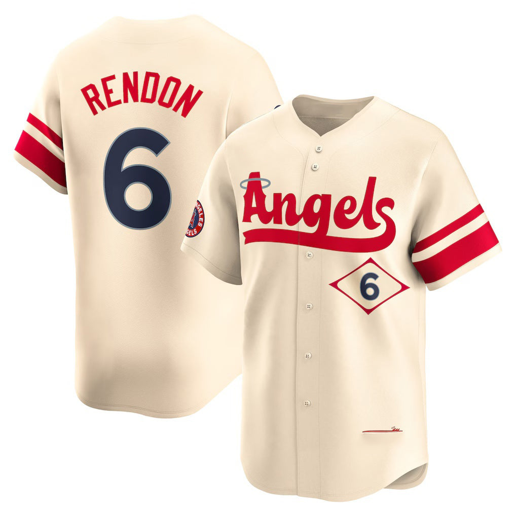 Los Angeles Angels #6 Anthony Rendon Cream FEDASGOGE City Connect Limited Player Jersey