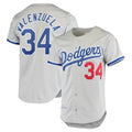 Los Angeles Dodgers #34 Fernando Valenzuela Player Gray FEDASGOGE Throwback 1981 Stitched Jerseys