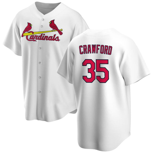 St. Louis Cardinals #35 Brandon Crawford White FEDASGOGE Cool Base Stitched Jersey