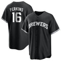 Milwaukee Brewers #16 Blake Perkins Player Black FEDASGOGE Game Home Stitched Jerseys