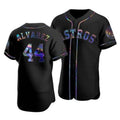Houston Astros #44 Yordan Alvarez Iridescent Holographic Collection Jersey - Black FEDASGOGE