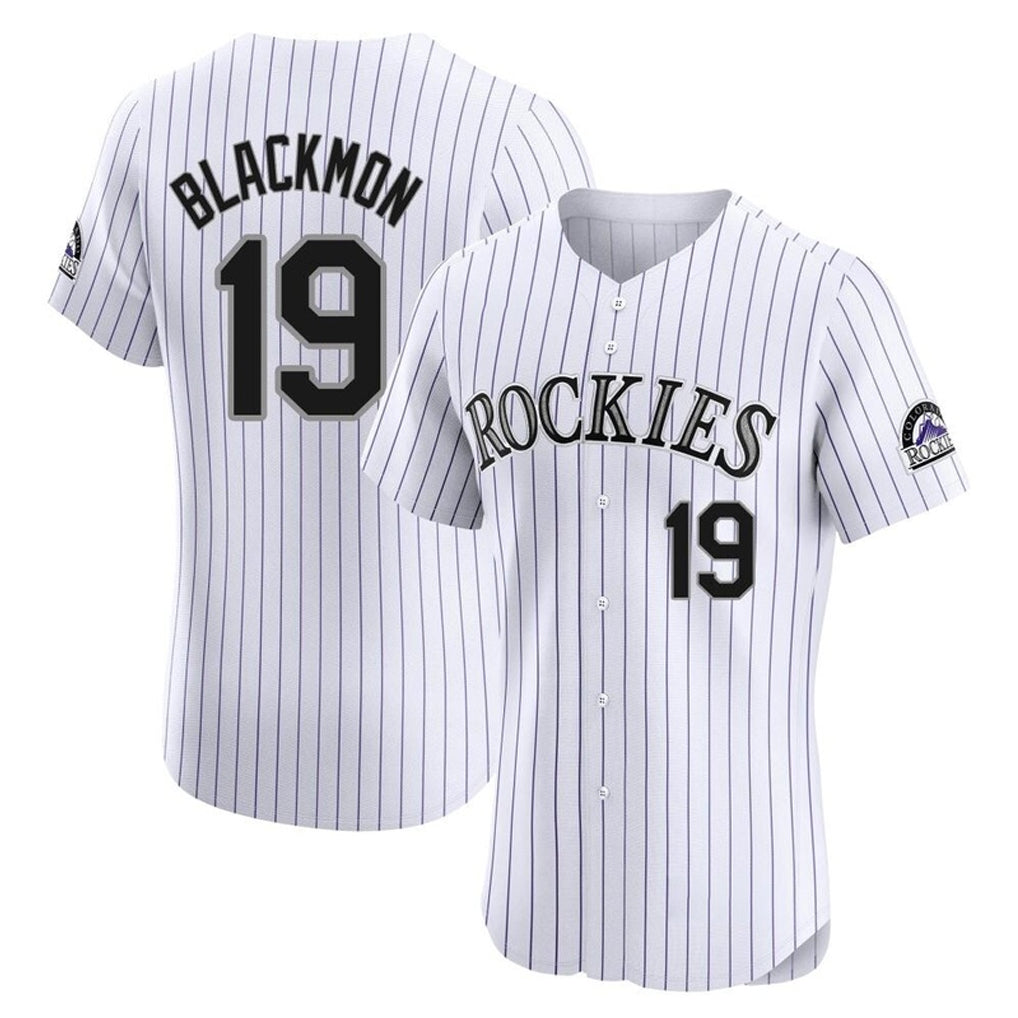 Colorado Rockies #19 Charlie Blackmon Player White FEDASGOGE Limited Elite Home Stitched Jerseys