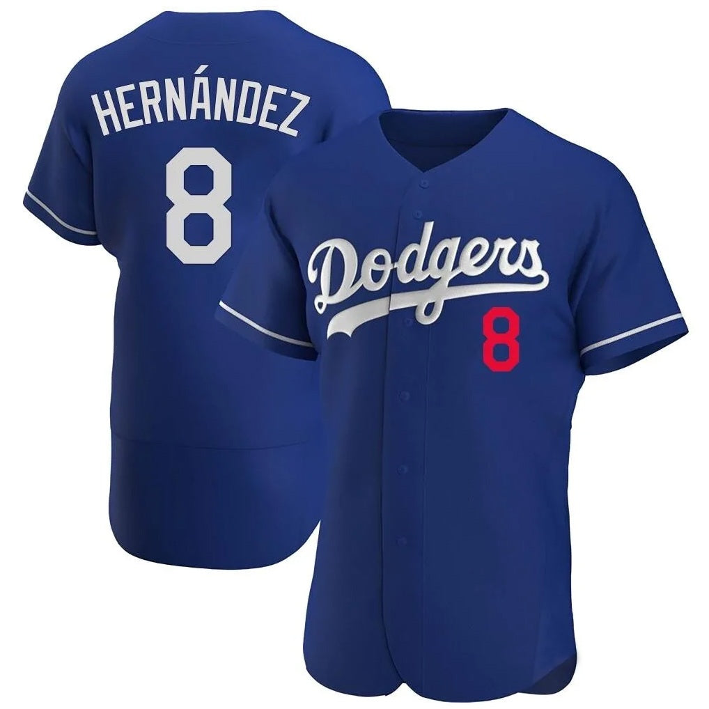 Los Angeles Dodgers #8 Enrique Hern¨¢ndez Player Royal FEDASGOGE Limited Elite Home Stitched Jerseys