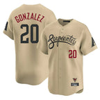 Arizona Diamondbacks #20 Luis Gonzalez Player Tan FEDASGOGE City Connect Limited Home Game Stitched Jerseys