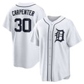 Detroit Tigers #30 Kerry Carpenter White FEDASGOGE Home Replica Jersey