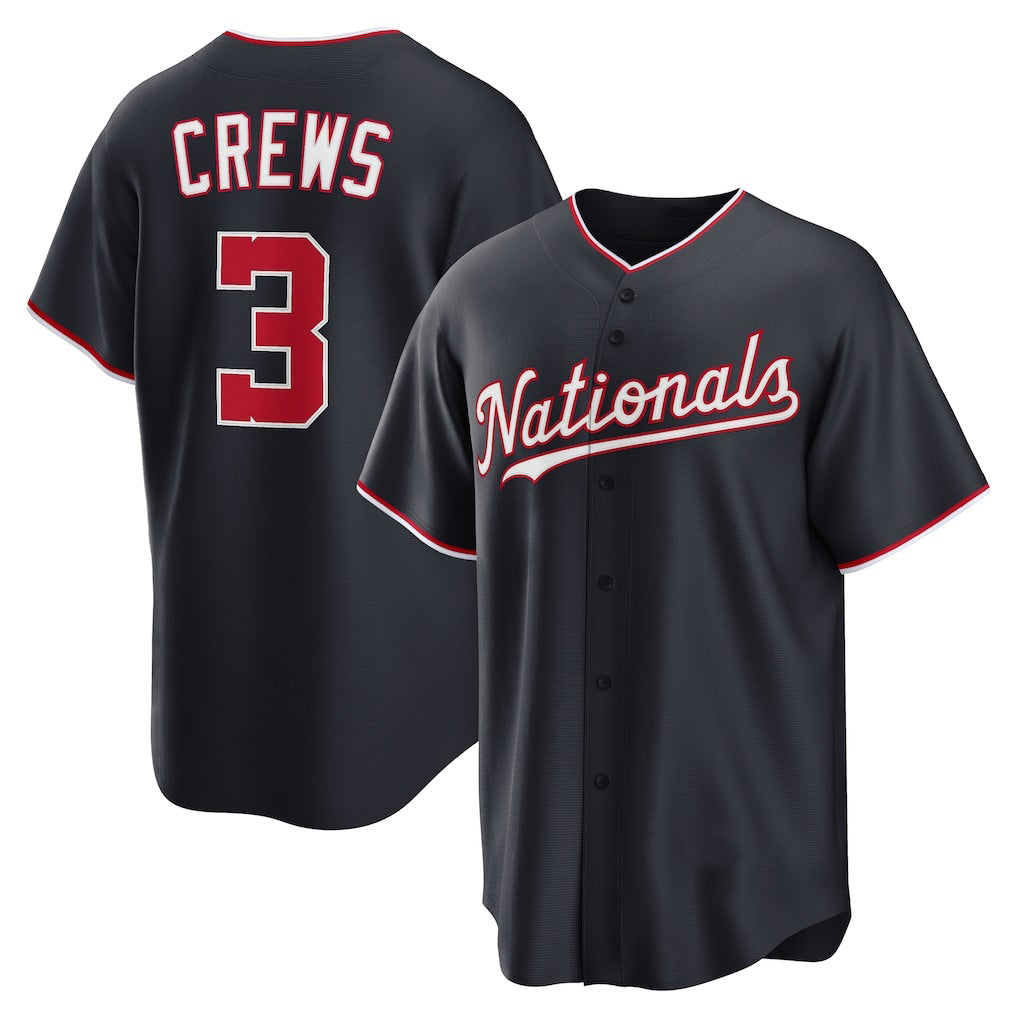 Washington Nationals #3 Dylan Crews Navy FEDASGOGE Alternate Replica Jersey