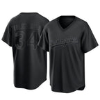 Los Angeles Dodgers #34 Fernando Valenzuela Player Black FEDASGOGE Pitch Fashion T-shirt Stitched Jerseys