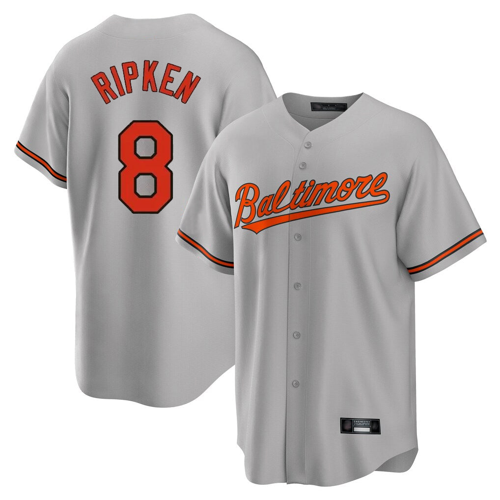 Baltimore Orioles #8 Cal Ripken Player Gray FEDASGOGE Home Game Stitched Jerseys