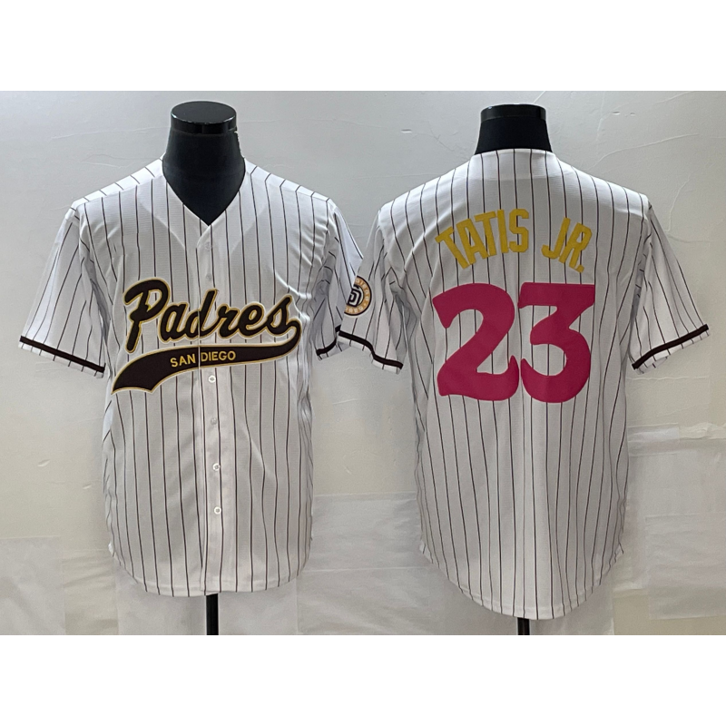 San Diego Padres #23 Fernando Tatis Jr White FEDASGOGE NEW 2023 City Connect Cool Base Stitched Jersey 2