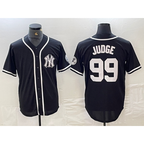 New York Yankees #99 Aaron Judge Black White FEDASGOGE Cool Base Stitched Jersey